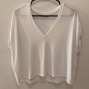 Oversized White V Neck